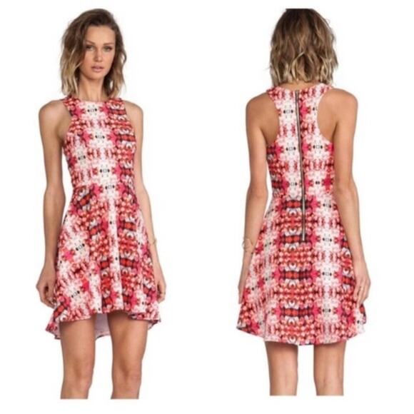 Revolve Naven Jackie Kaleidoscope Fit & Flare Floral Rose Pink Dress Women 4 - Picture 1 of 11